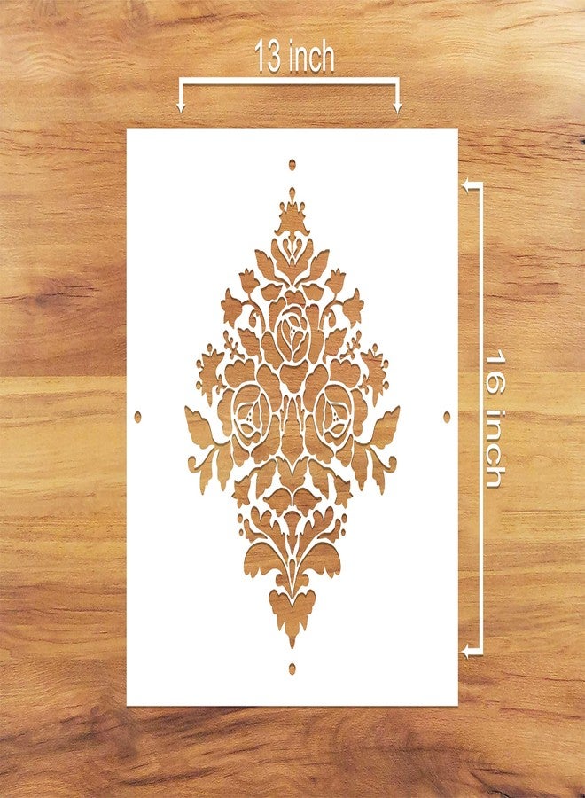WallDesign Royal Rose Reusable Stencils for Wall Painting for Modern Home Decor in Hall, Bedroom (13 inch x 16 inch Design Size) - Image 2